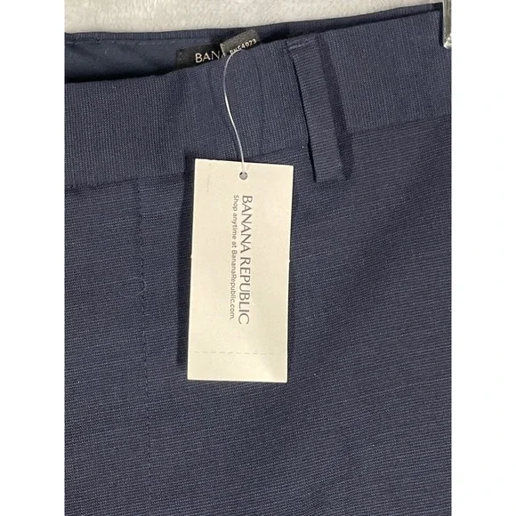 Banana Republic Marzotto Performance Wool Tapered Fit Dress Pants 38x30 Navy NEW - Picture 2 of 13